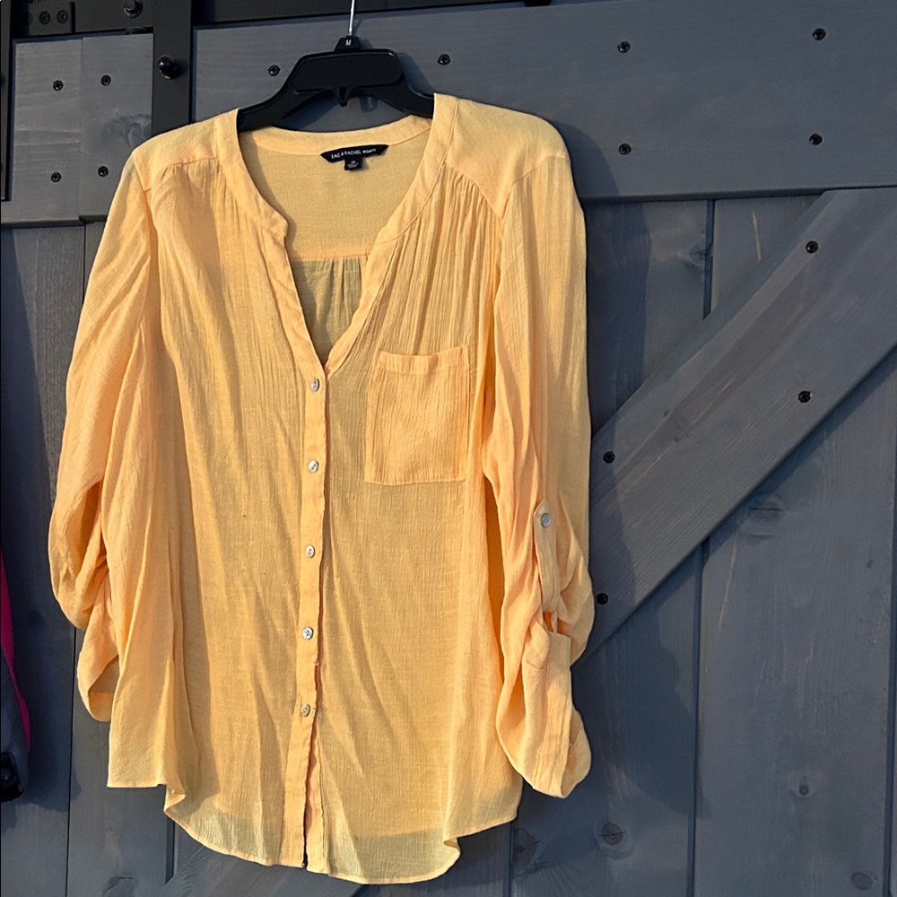 Zac & Rachel Yellow Button-Up Blouse